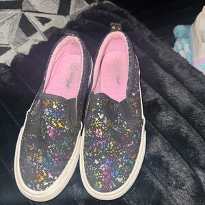 Cat & Jack Kids Sneakers - Black with Multicolor Splatter